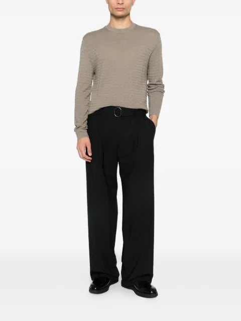 Emporio Armani textured crew-neck sweater