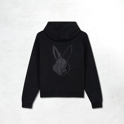 Acid Running Oversized Hoodie: Washed Black
