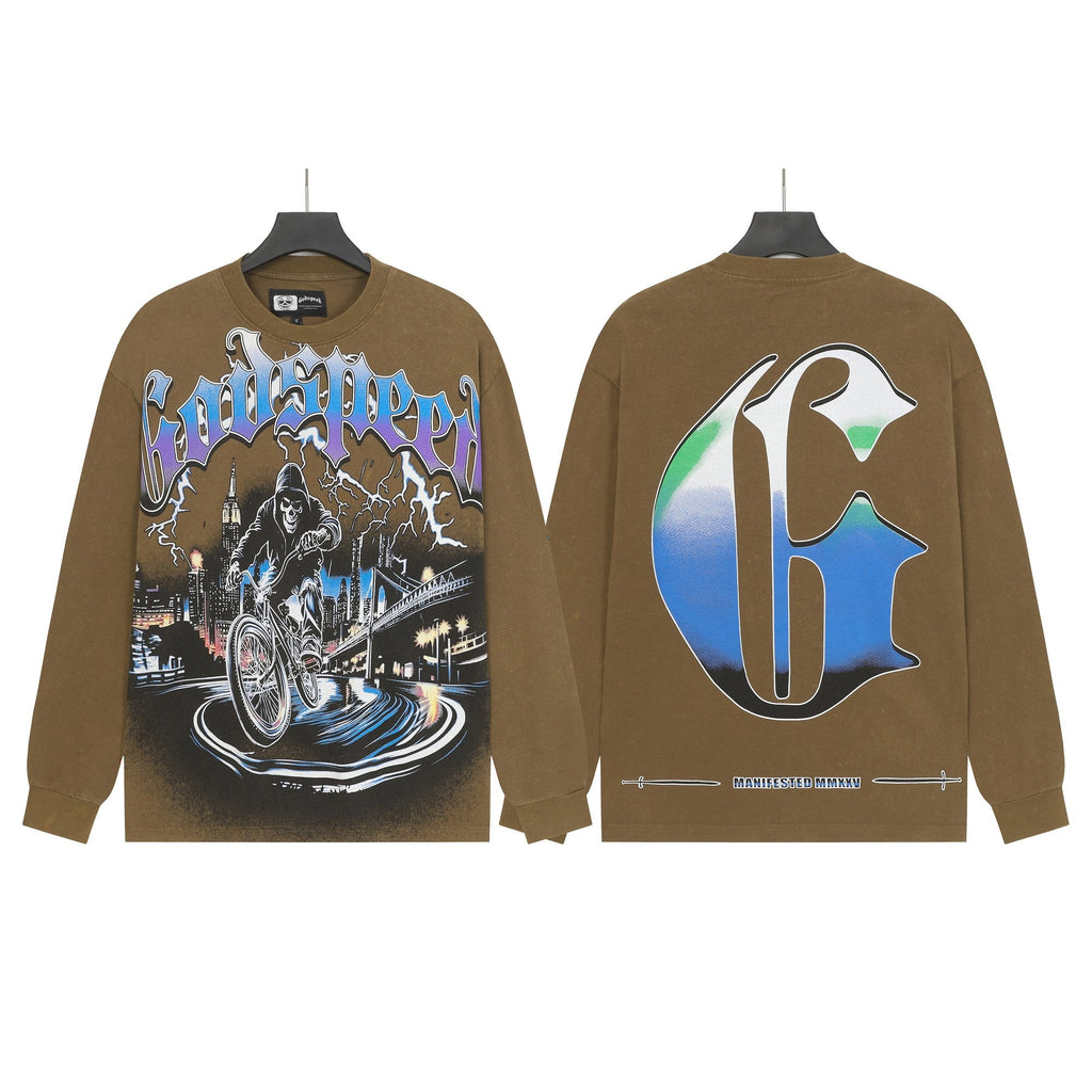 Godspeed Biker City Graphic Long-Sleeve T-Shirt