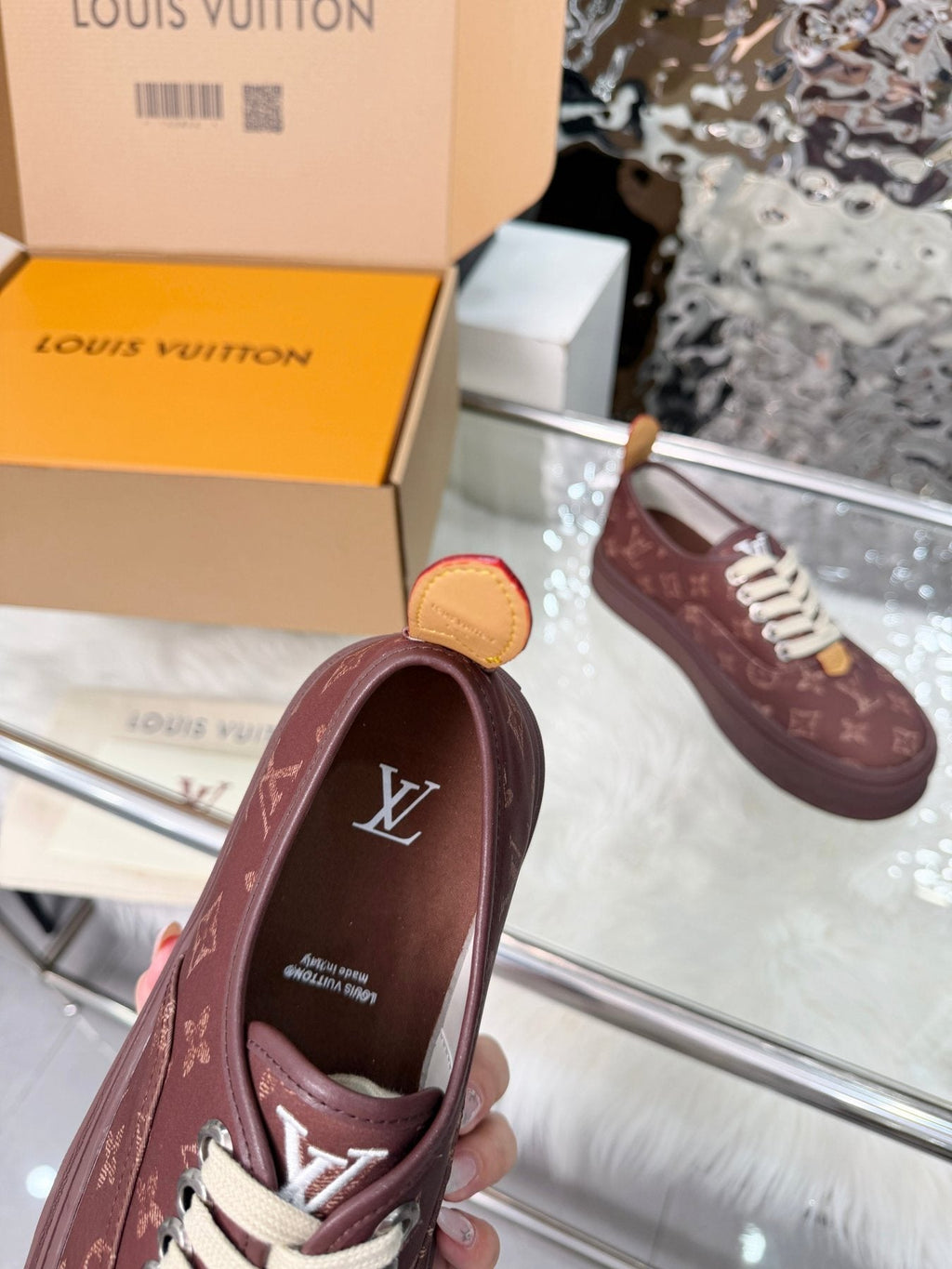 Louis Vuitton Burgundy Monogram Low-Top Sneakers